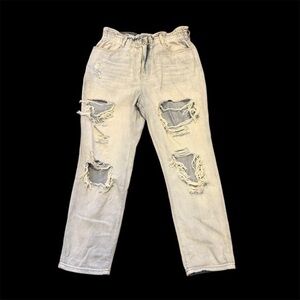 Kancan light high rise distressed denim baggy jeans